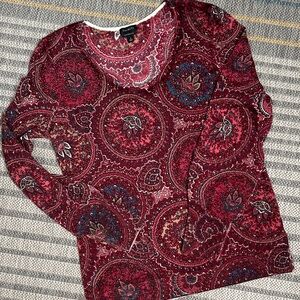 Talbots Red Merino Wool Sweater